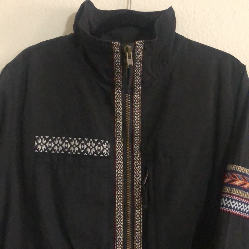 NWOT Billy T StitchFix Mixed Media Utility Jacket Black with Embroidery - Picture 2 of 5